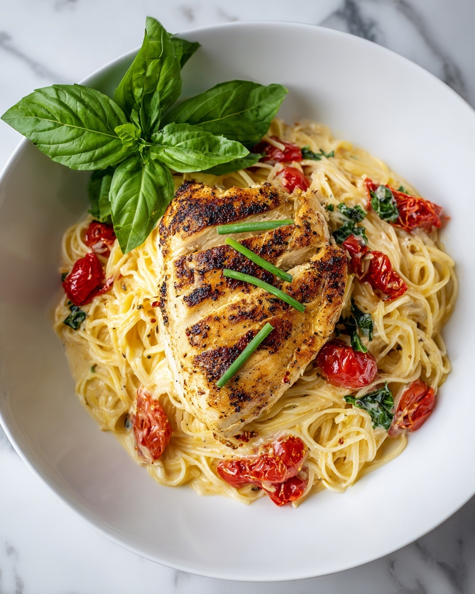 Garlic Basil Chicken with Tomato Butter Sauce Recipe - Recipe Image