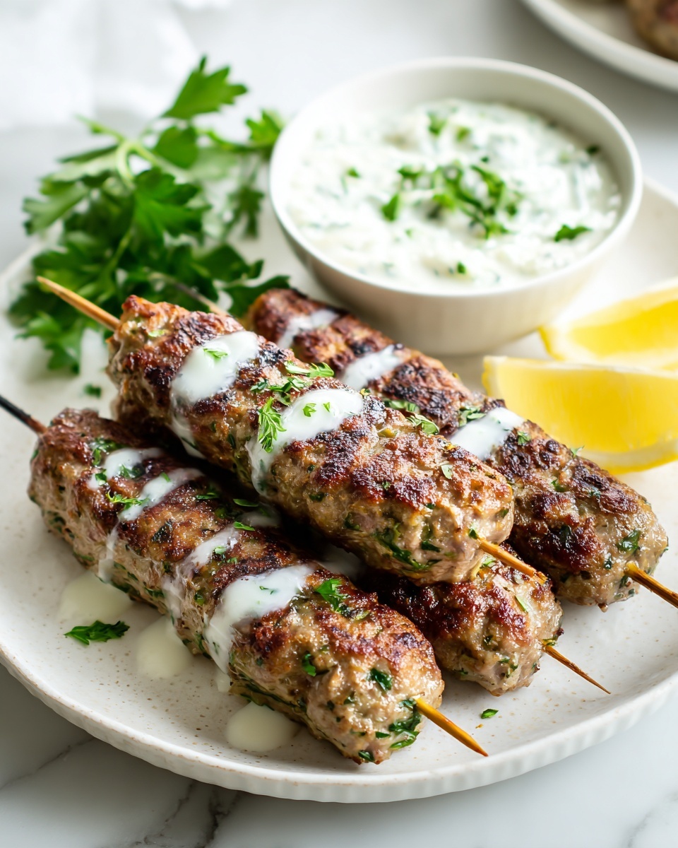 Chicken Kofta with Garlic Yogurt Sauce Recipe - Recipe Image