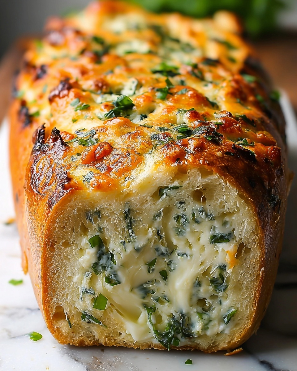 Cheesy Spinach Stuffed Bread Recipe - Recipe Image