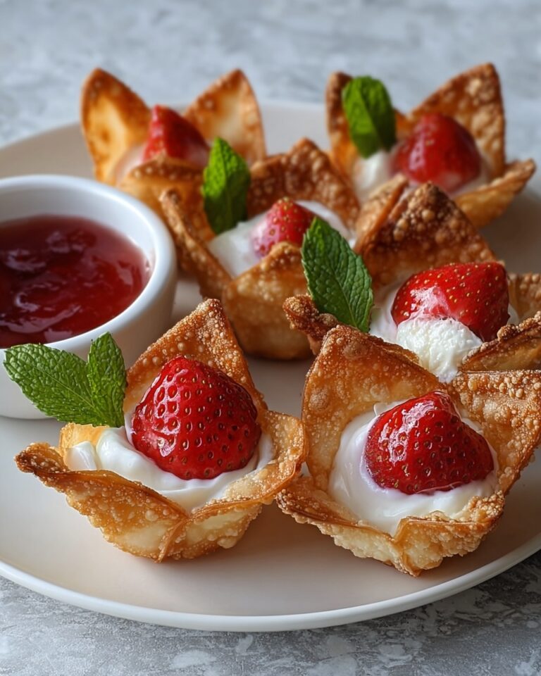 Deep-Fried Strawberry Cheesecake Stuffed Wonton Bites Recipe