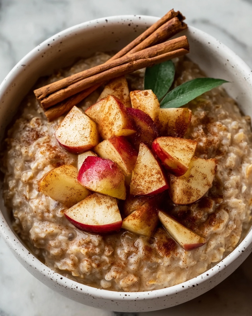 Apple Cinnamon Caramel Oatmeal Porridge Recipe - Recipe Image