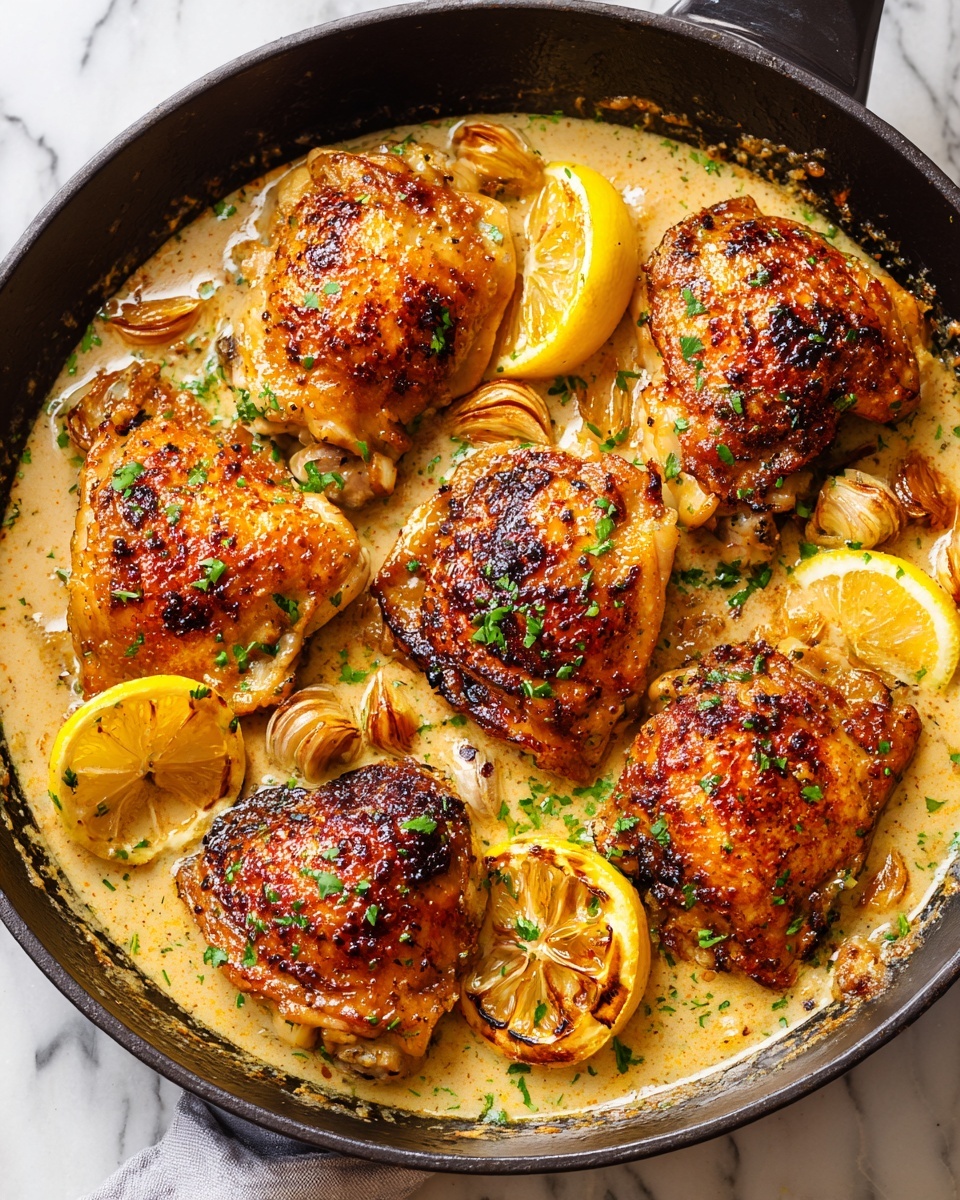 Herb Roasted Chicken in Creamy Garlic Herb Sauce Recipe - Recipe Image