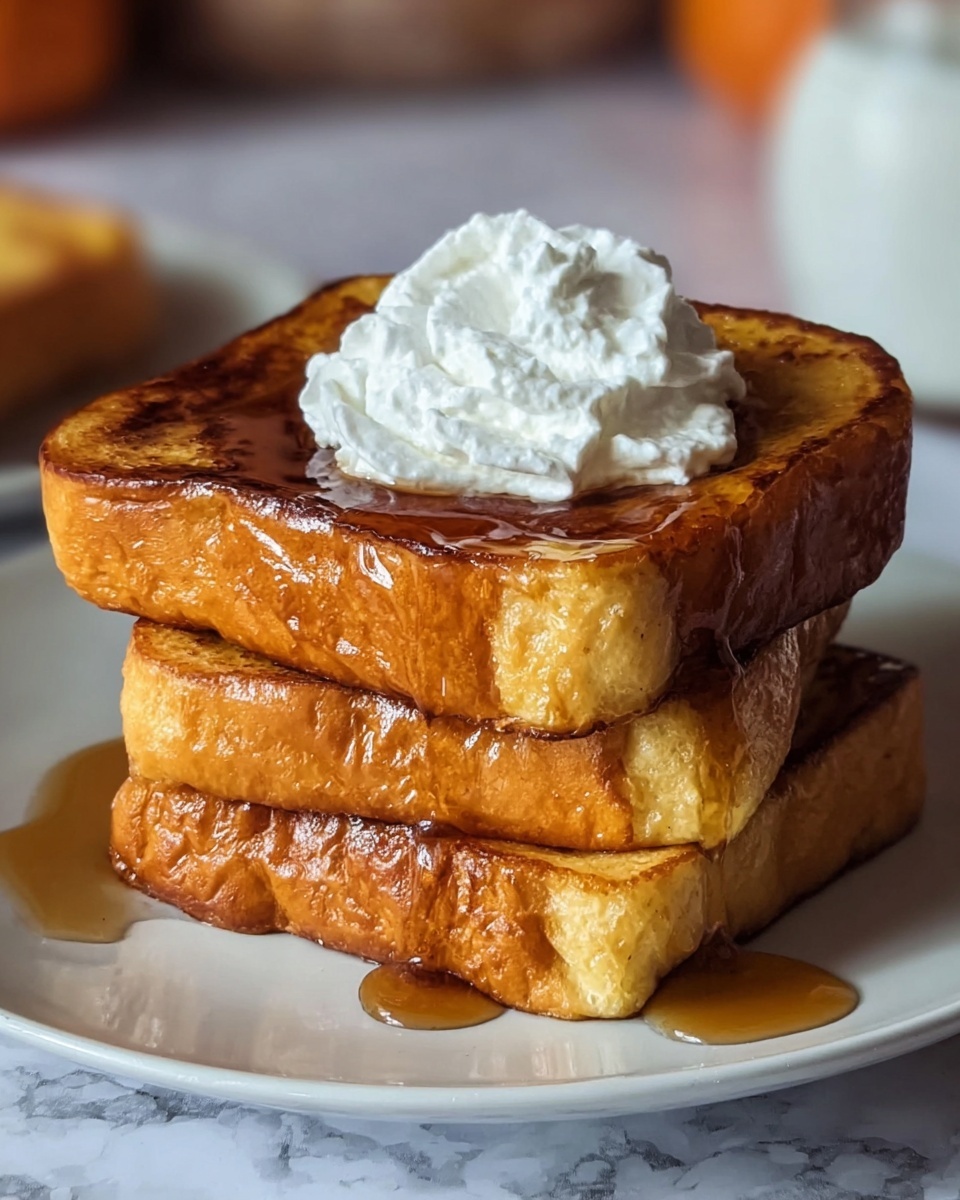 Pumpkin Pie French Toast with Homemade Pumpkin Syrup Recipe - Recipe Image