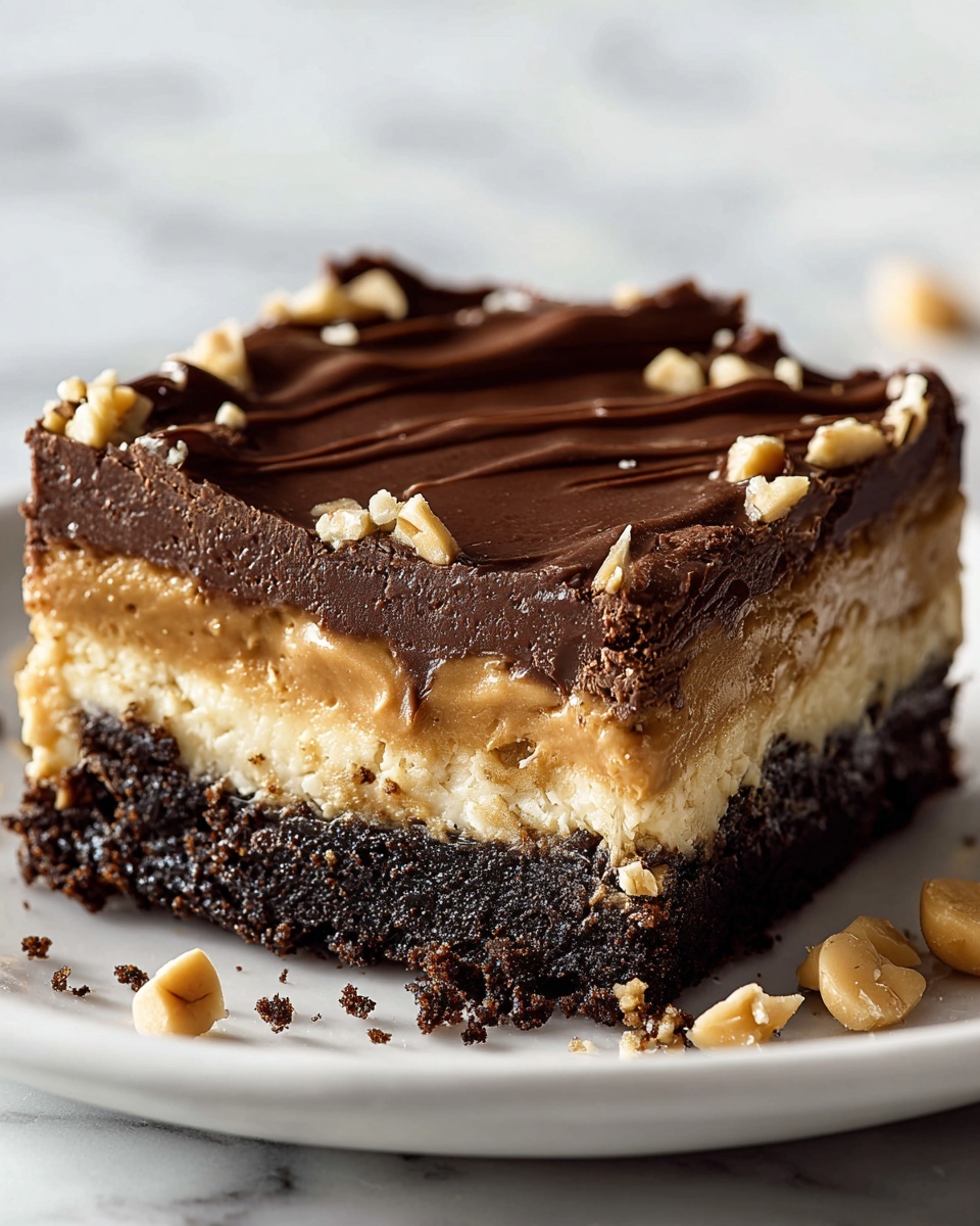 Chocolate Peanut Butter Ooey Gooey Butter Bars Recipe - Recipe Image