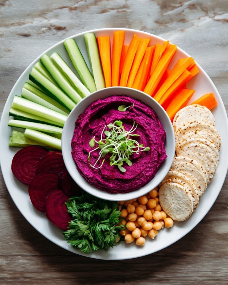 Roasted Beet Hummus with Crudités Recipe