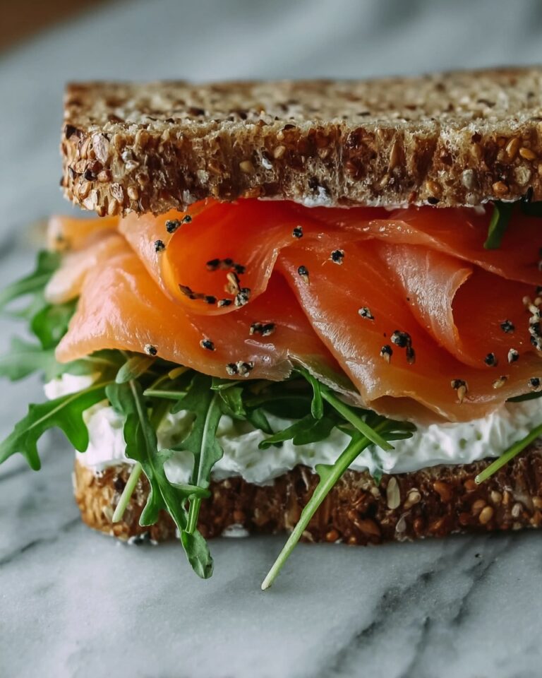 Smoked Salmon Sandwich with Dill Cream Cheese and Fresh Vegetables Recipe