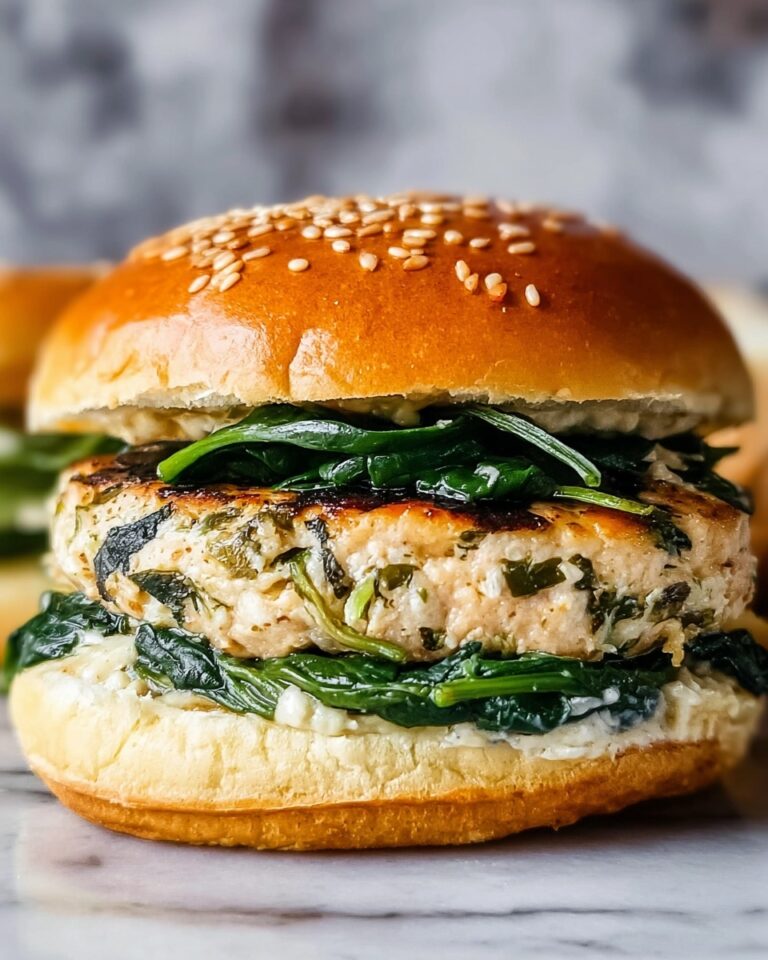 White Cheddar and Spinach Chicken Burgers Recipe