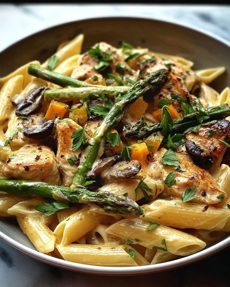 Creamy Mushroom and Asparagus Chicken Penne Recipe