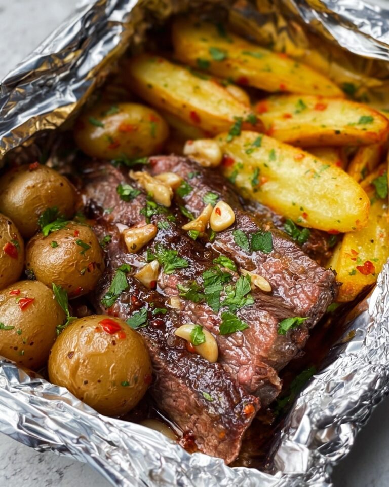 Garlic Butter Steak and Potato Foil Packets Recipe
