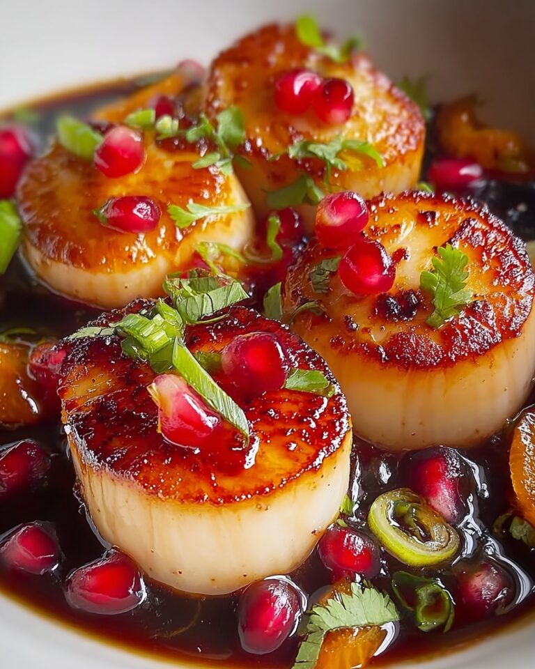 Seared Scallops with Pomegranate and Meyer Lemon Recipe