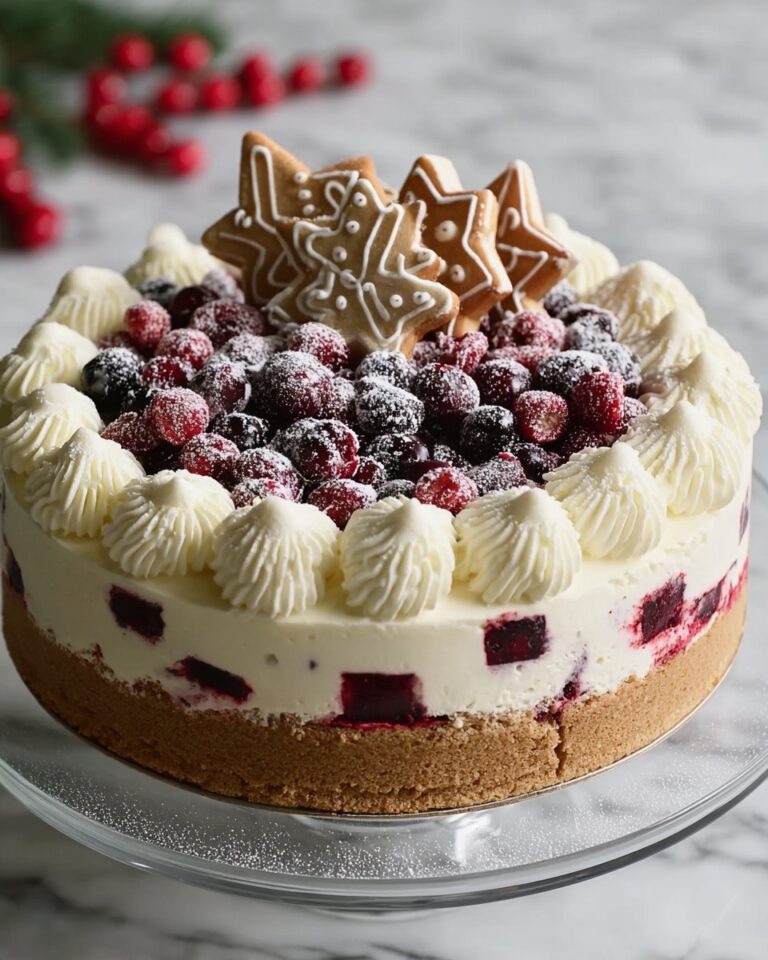 Christmas Cranberry White Chocolate Mousse Cheesecake Recipe