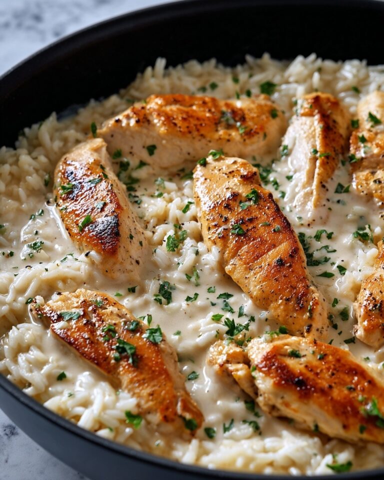 One-Pan Creamy Parmesan Chicken and Rice Recipe