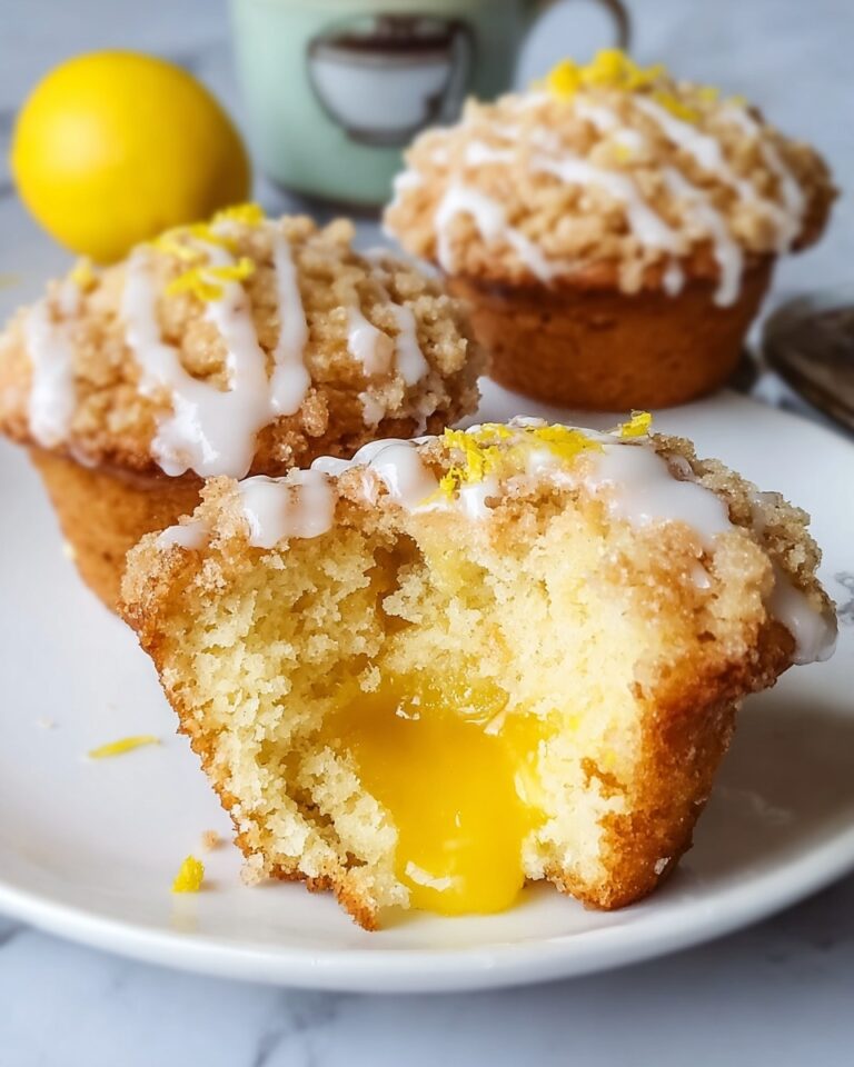 Lemon Curd Muffins with Streusel Topping and Lemon Glaze Recipe