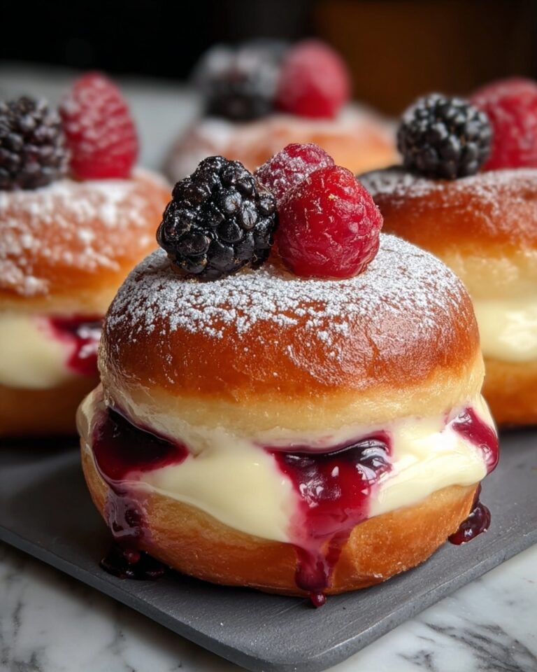 Summer Fruit Cheesecake Stuffed Brioche Doughnuts Recipe
