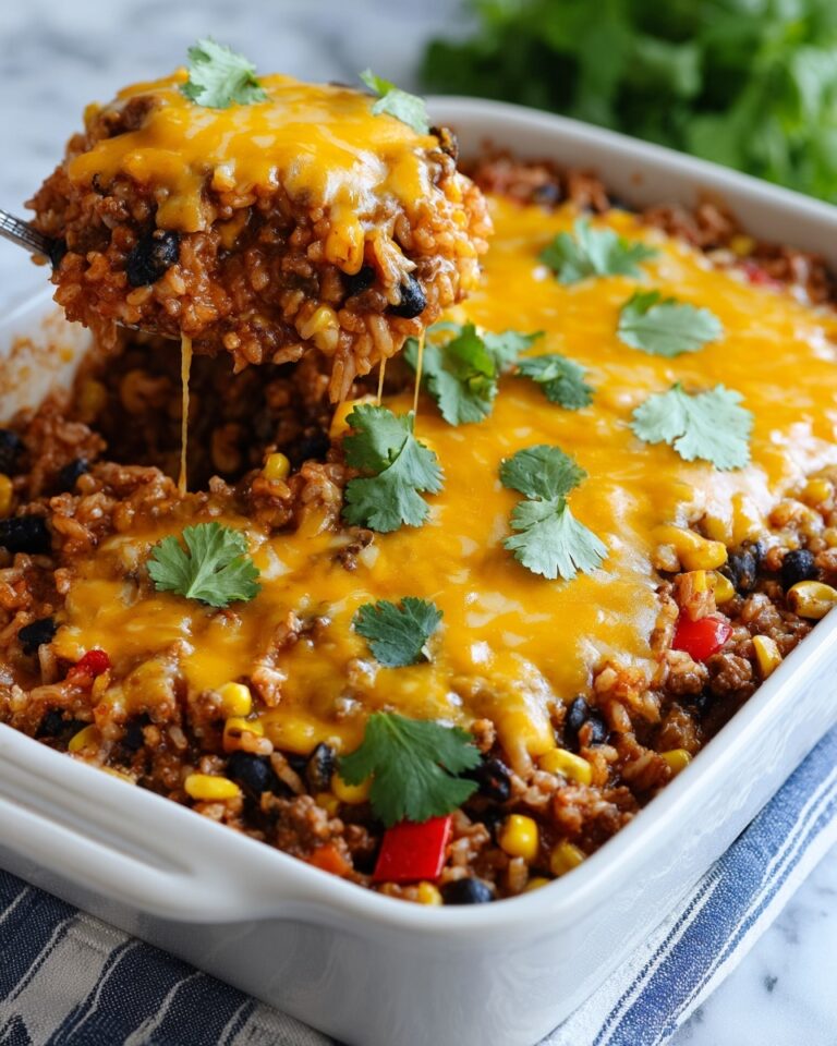 Beef Enchilada Casserole with Rice Recipe