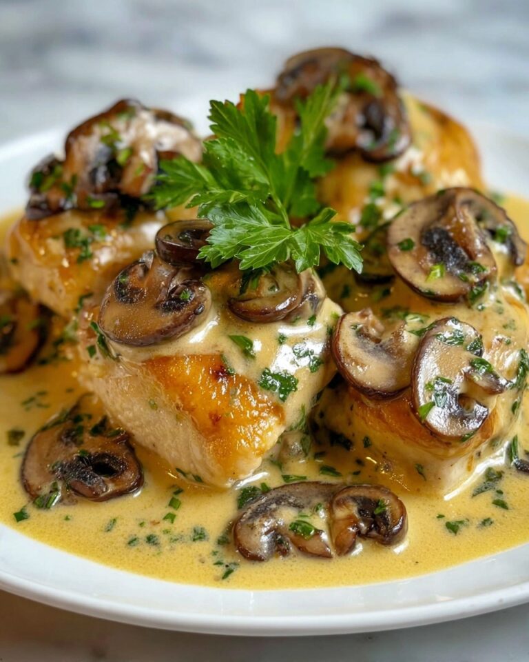 Creamy Garlic Mushroom Chicken Thighs Recipe