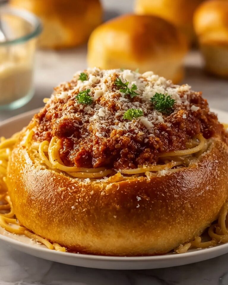 Personal Spaghetti Bread Bowls Recipe