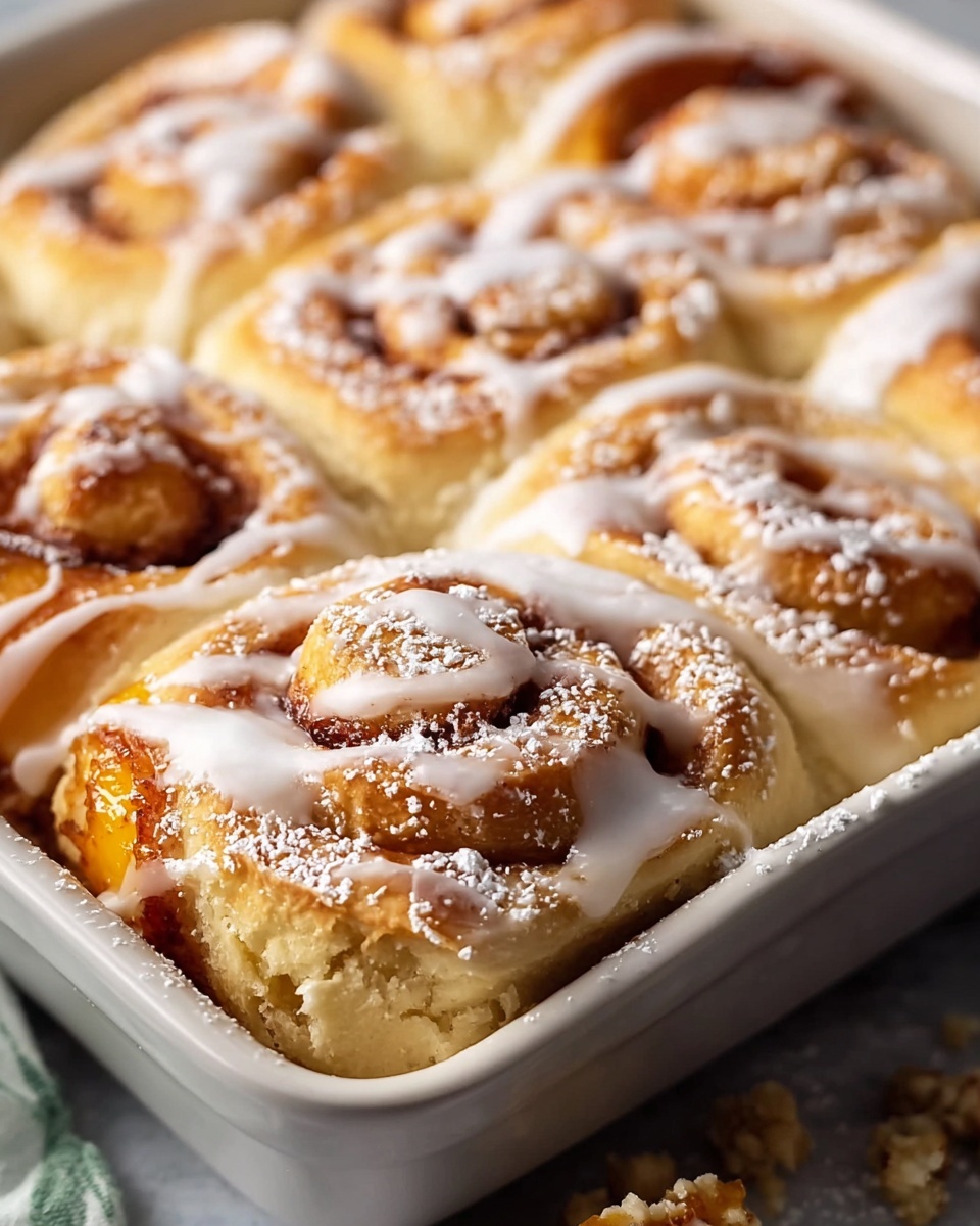 Peach Cobbler Cinnamon Rolls Recipe - Recipe Image