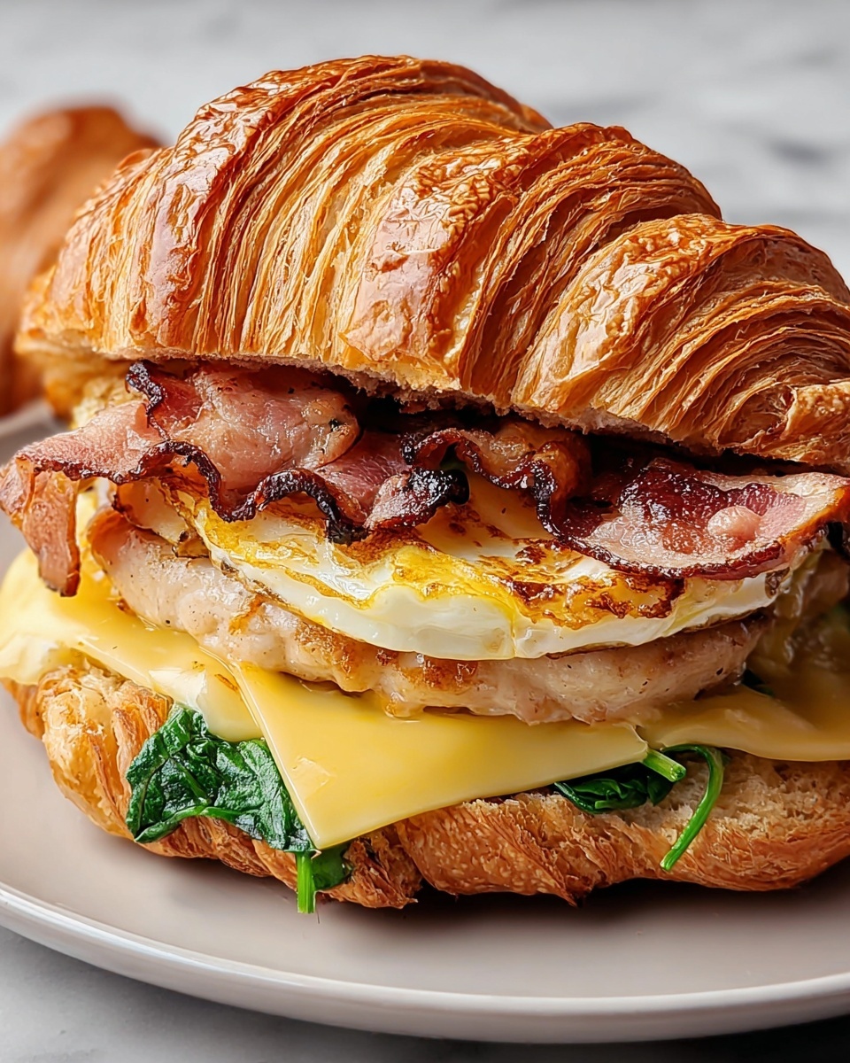 Maple Mustard Croissant Breakfast Sandwich Recipe - Recipe Image
