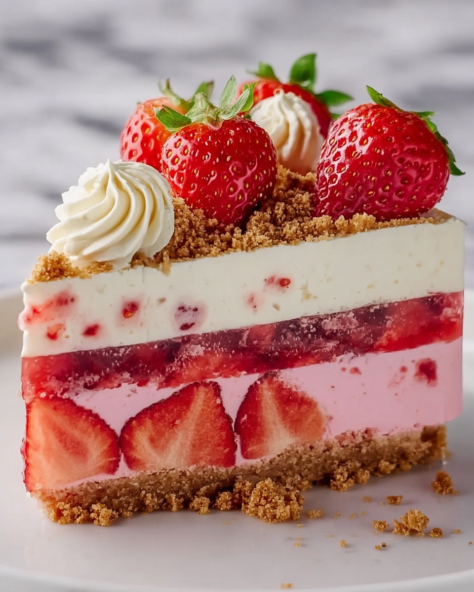Strawberry Crunch Cheesecake Delight Recipe - Recipe Image