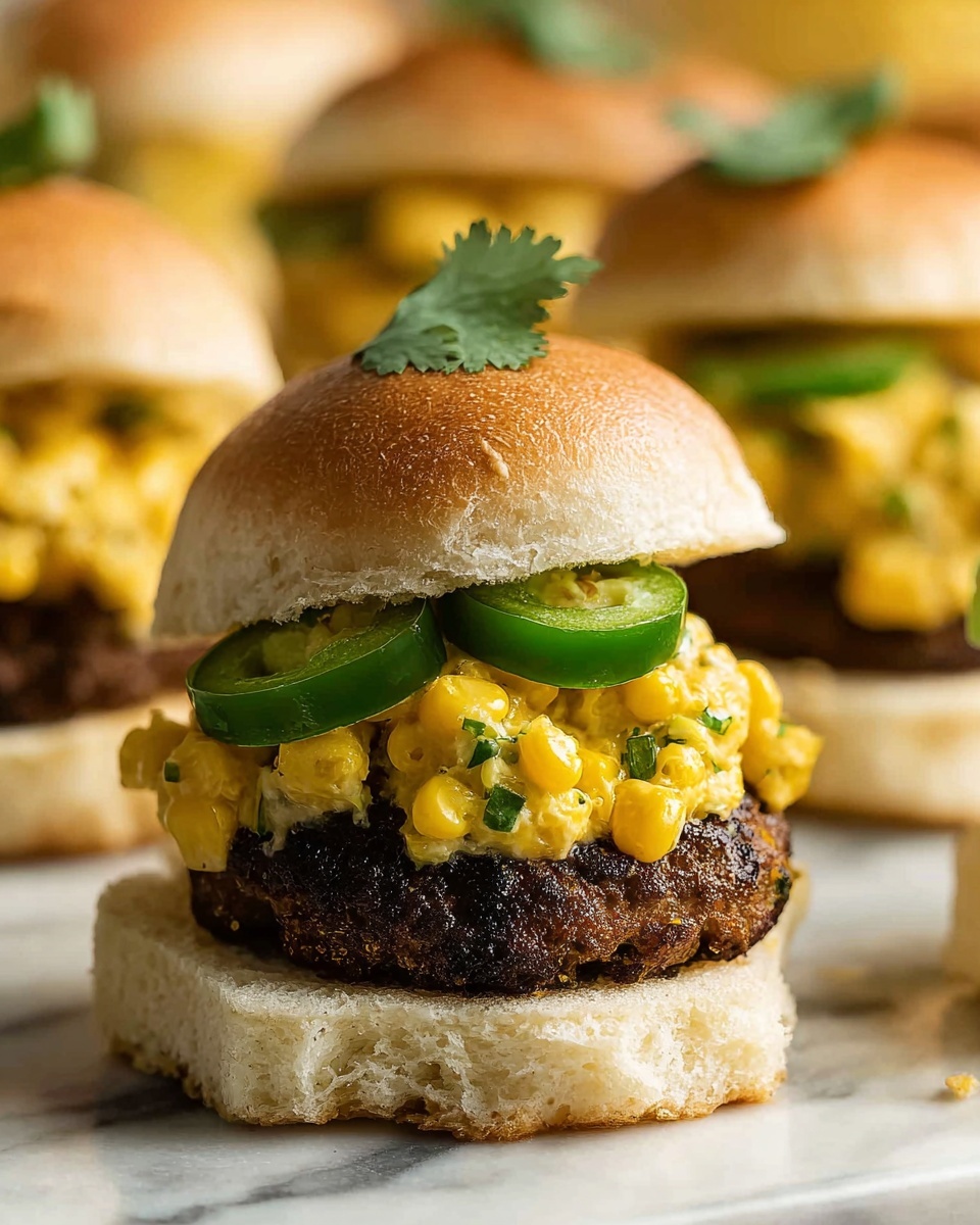 Street Corn Cheeseburger Sliders Recipe - Recipe Image