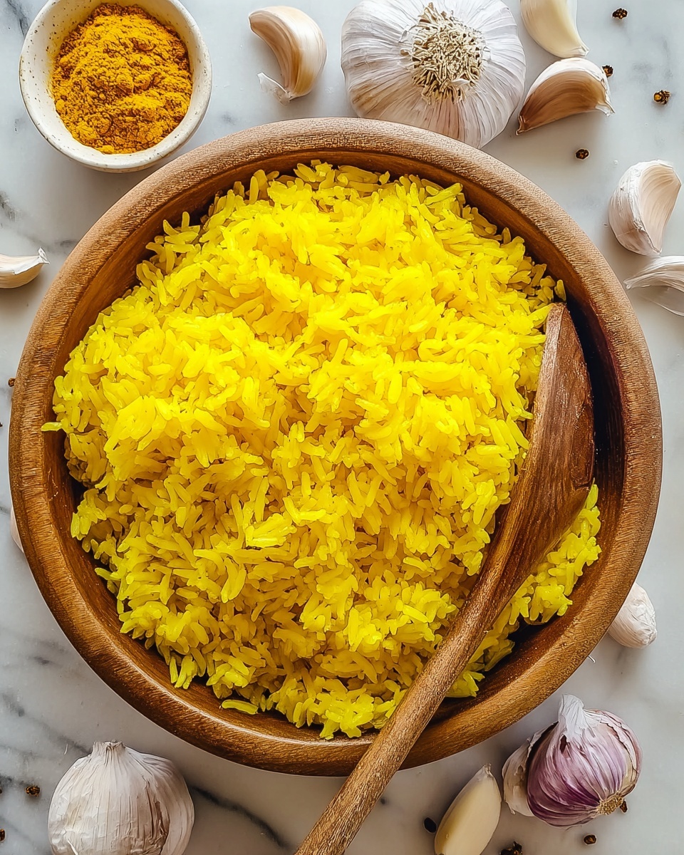 Garlic Turmeric Rice Recipe - Recipe Image