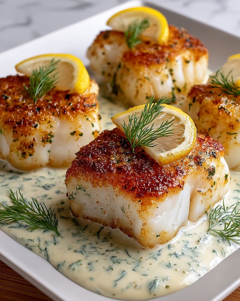 Baked Cod with Lemon-Dill Sauce Recipe - Recipe Image