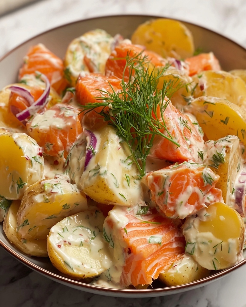 Potato Salad with Hot Smoked Salmon Recipe - Recipe Image