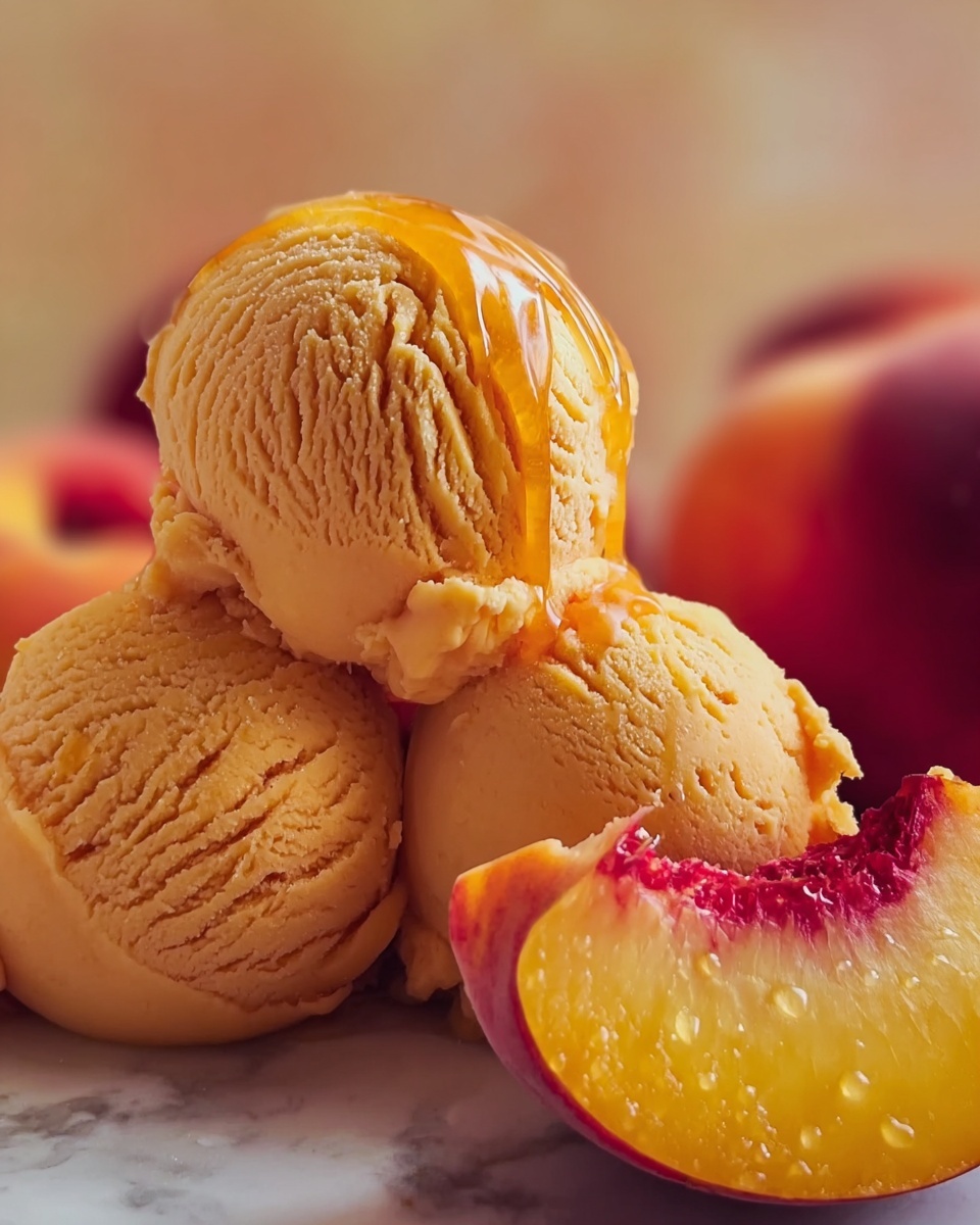 Easy Refreshing Peach Sorbet Recipe - Recipe Image