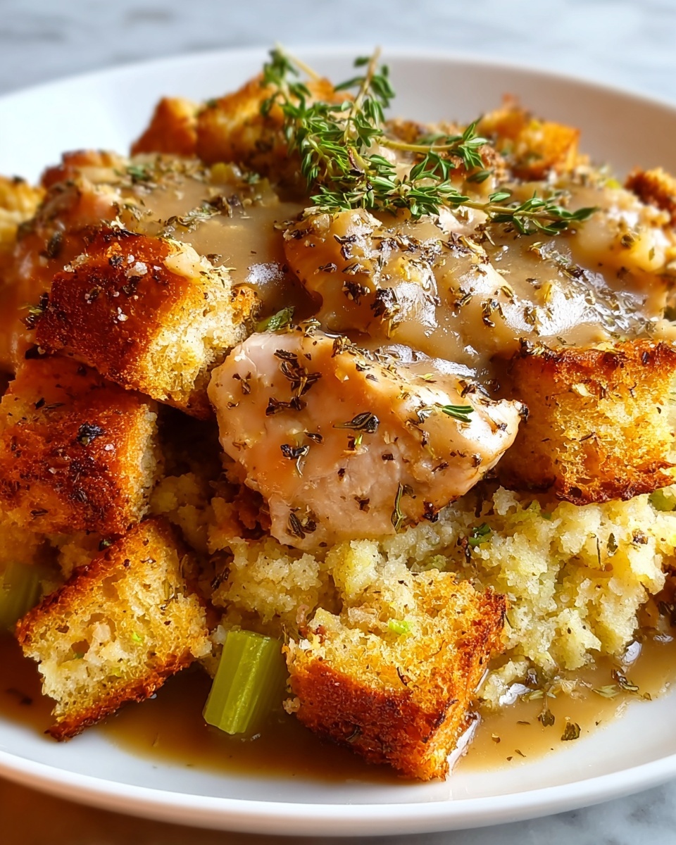 Crock Pot Chicken and Dressing Recipe - Recipe Image