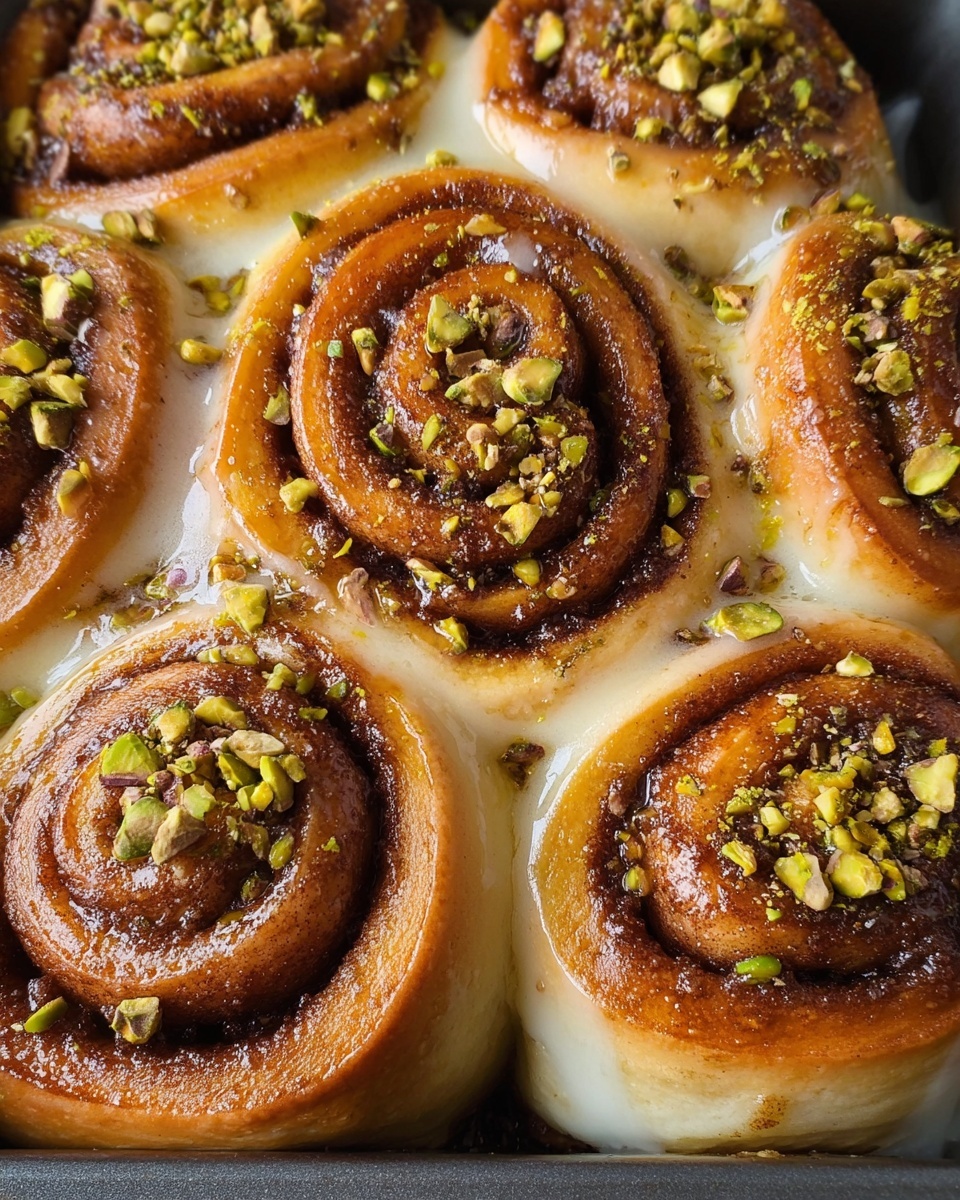 White Chocolate Pistachio Cinnamon Rolls Recipe - Recipe Image