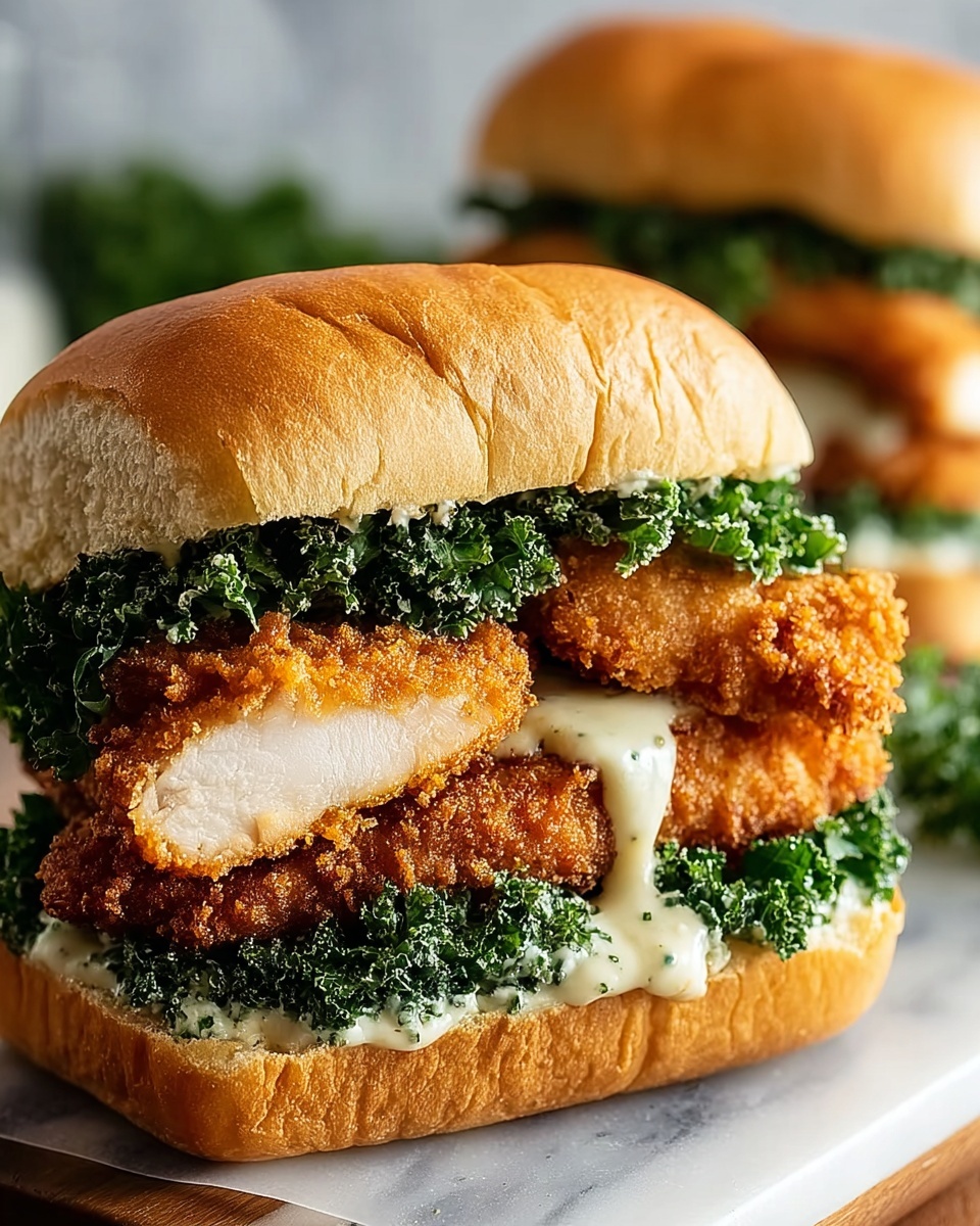 Chicken Cutlet Kale Caesar Sandwich Recipe - Recipe Image