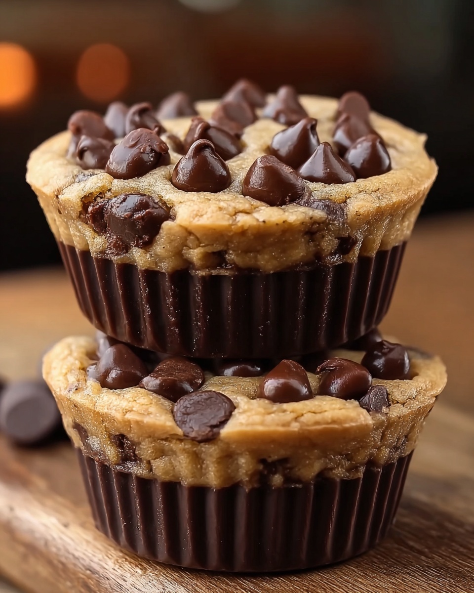 Peanut Butter Chocolate Chip Cookie Cups Recipe - Recipe Image