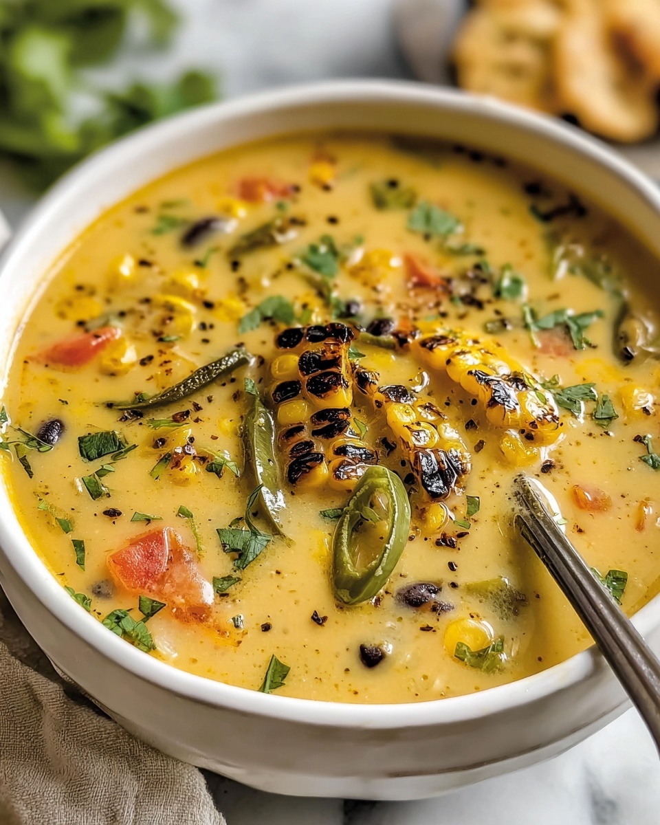 Roasted Poblano Corn Chowder for a Cozy Meal Recipe - Recipe Image