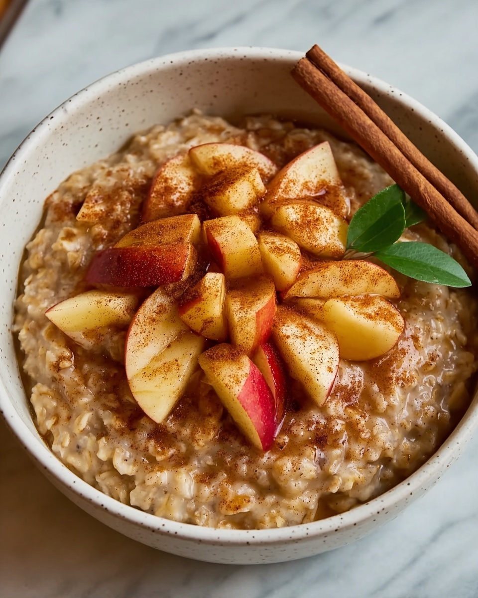 Apple Cinnamon Caramel Oatmeal Porridge Recipe - Recipe Image