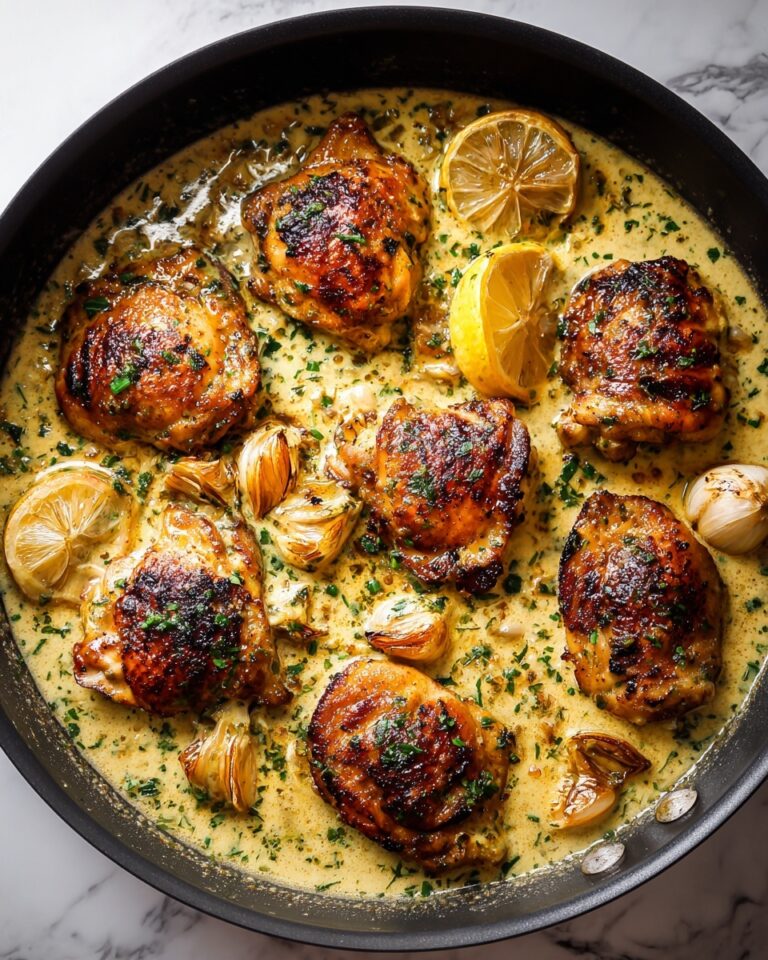 Herb Roasted Chicken in Creamy Garlic Herb Sauce Recipe