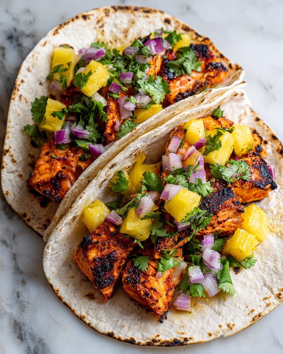 Chipotle Honey Salmon Tacos with Pineapple Salsa Recipe - Recipe Image