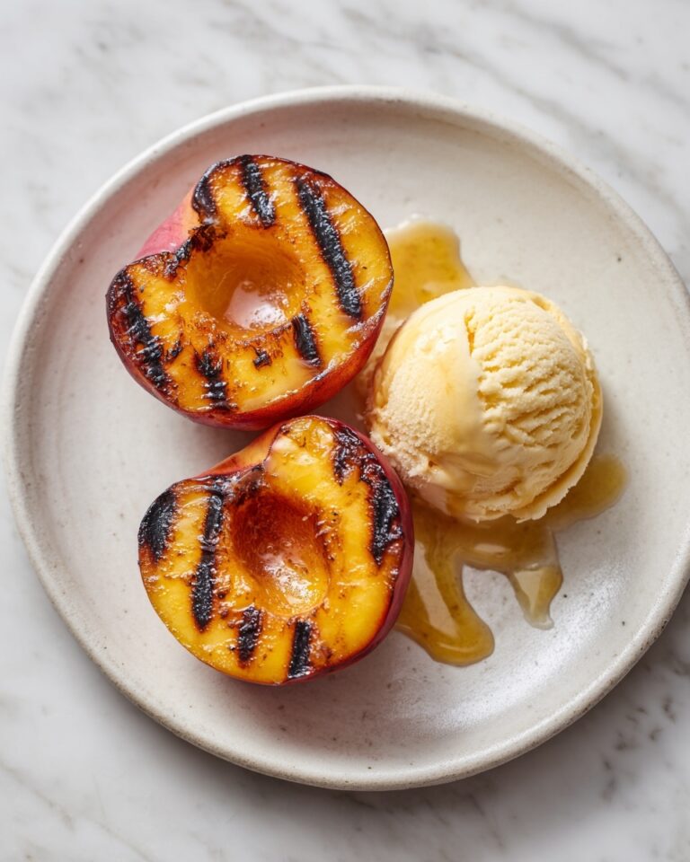 Grilled Peaches with Vanilla Ice Cream Recipe