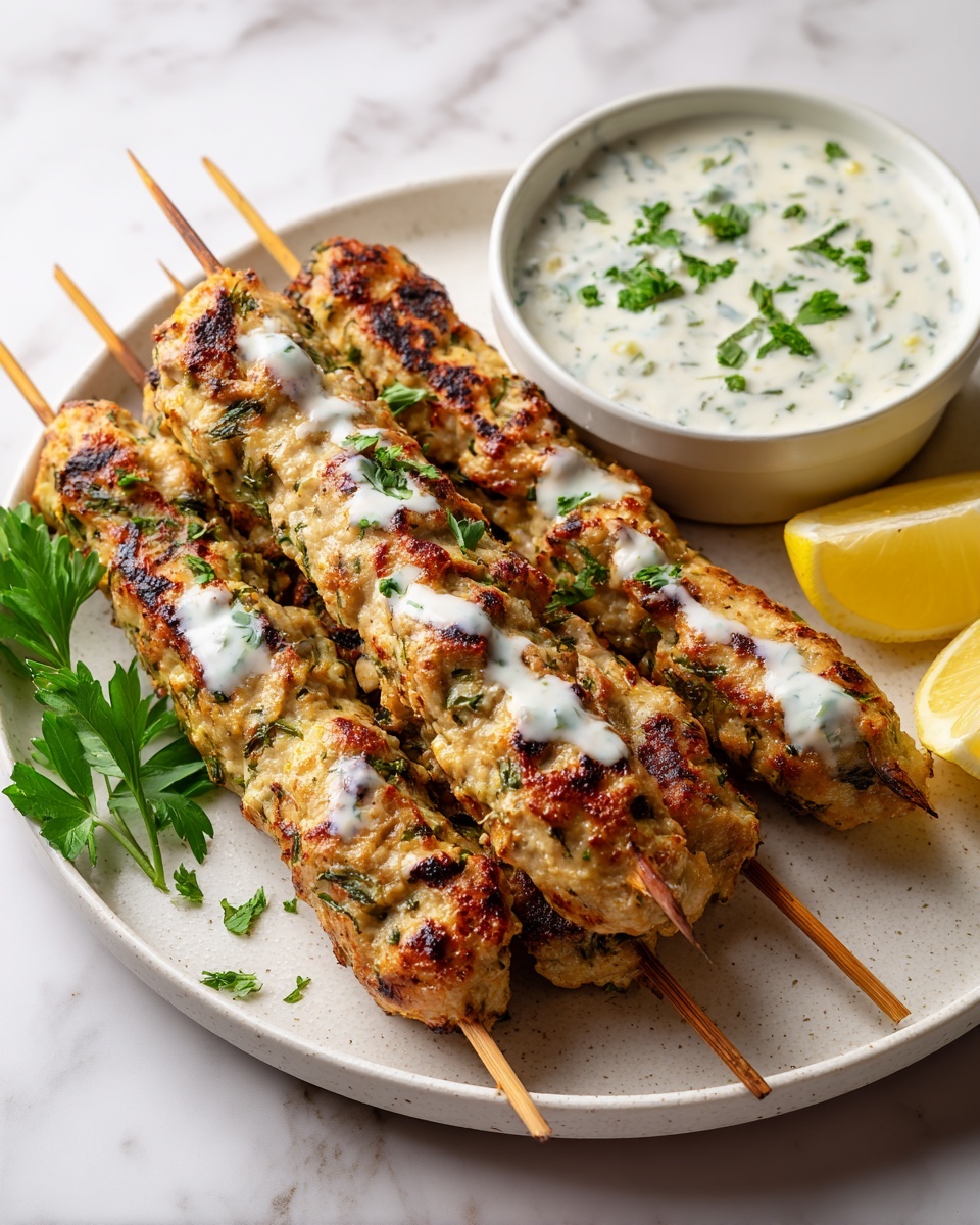 Chicken Kofta with Garlic Yogurt Sauce Recipe - Recipe Image