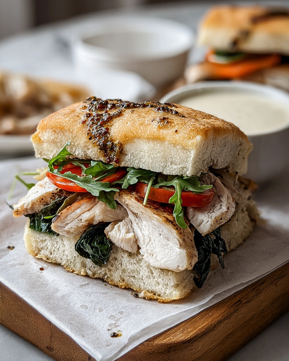 Focaccia Sandwich with Roast Chicken Filling Recipe - Recipe Image