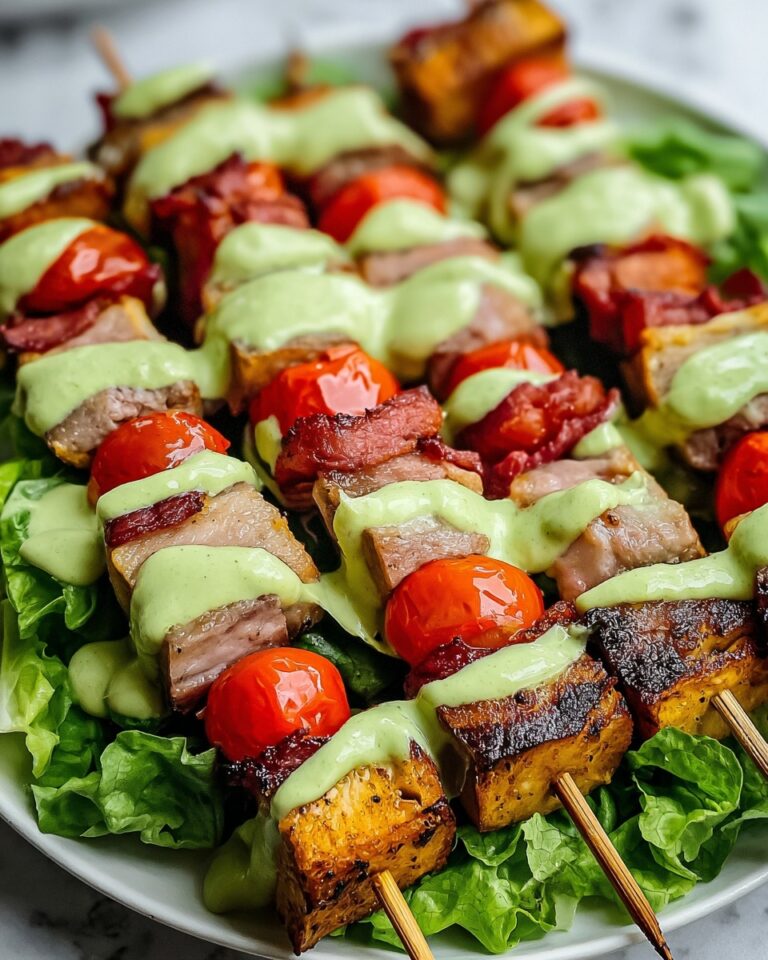BLT Skewers with Avocado Sauce Recipe