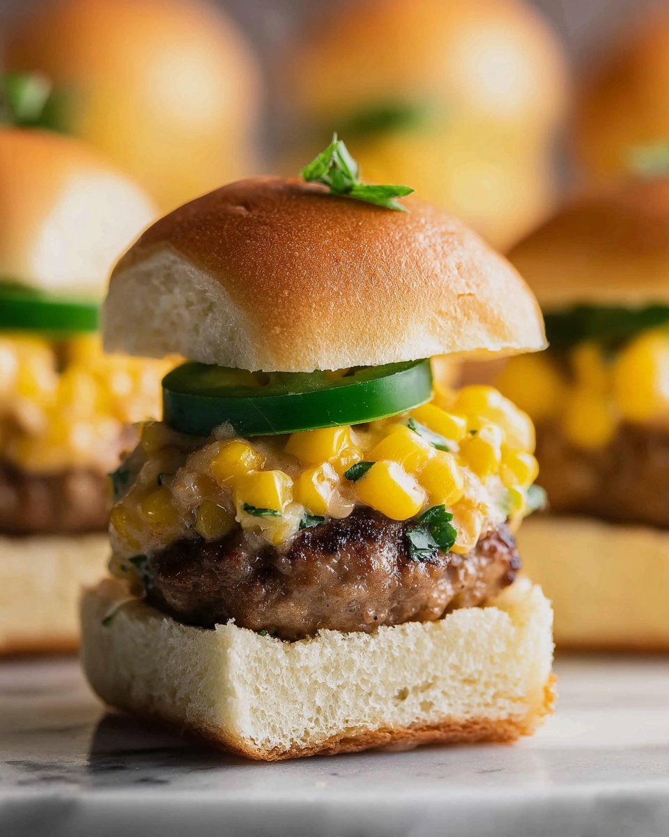 Street Corn Cheeseburger Sliders Recipe - Recipe Image