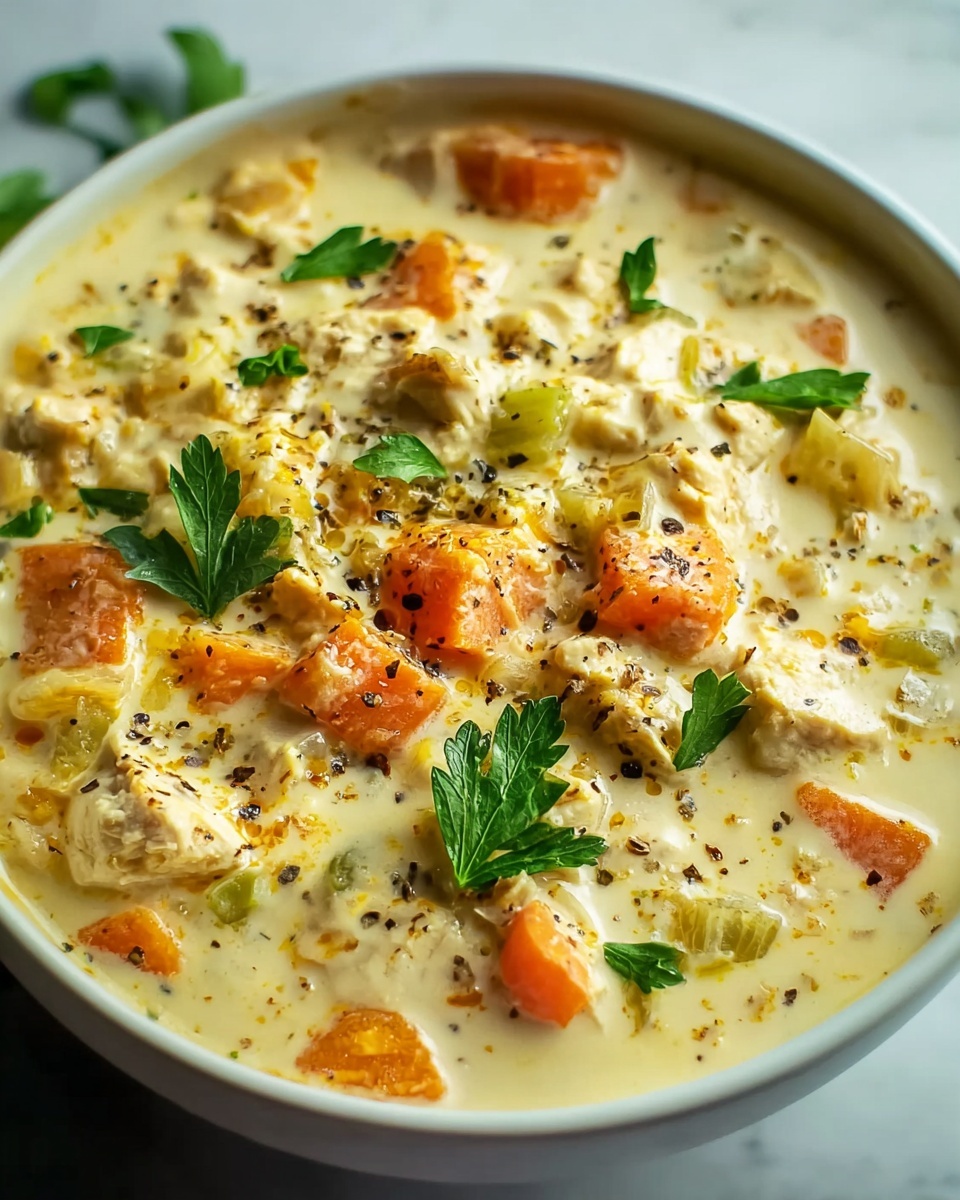 One Pot Creamy Italian Ground Chicken Soup Recipe - Recipe Image