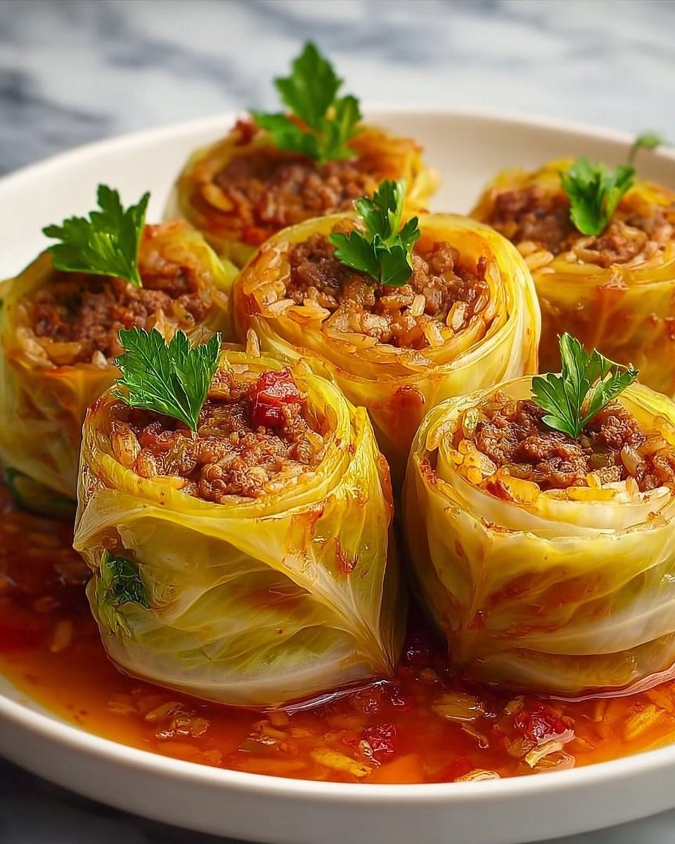 Stuffed Cabbage Rolls in Tomato Sauce Recipe - Recipe Image