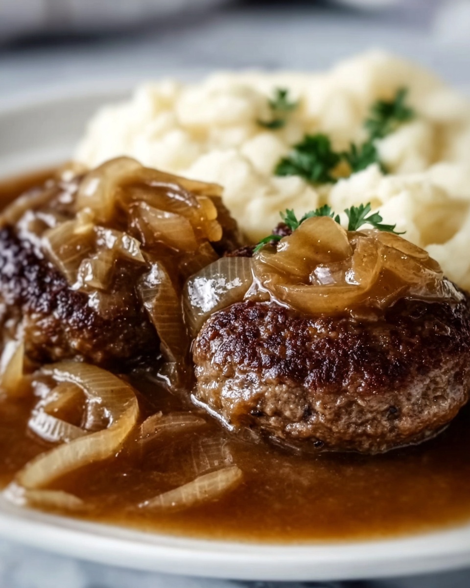 Salisbury Steak with Onion Gravy Recipe - Recipe Image