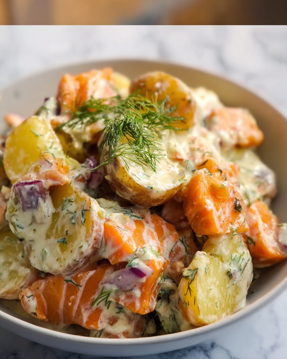 Potato Salad with Hot Smoked Salmon Recipe - Recipe Image
