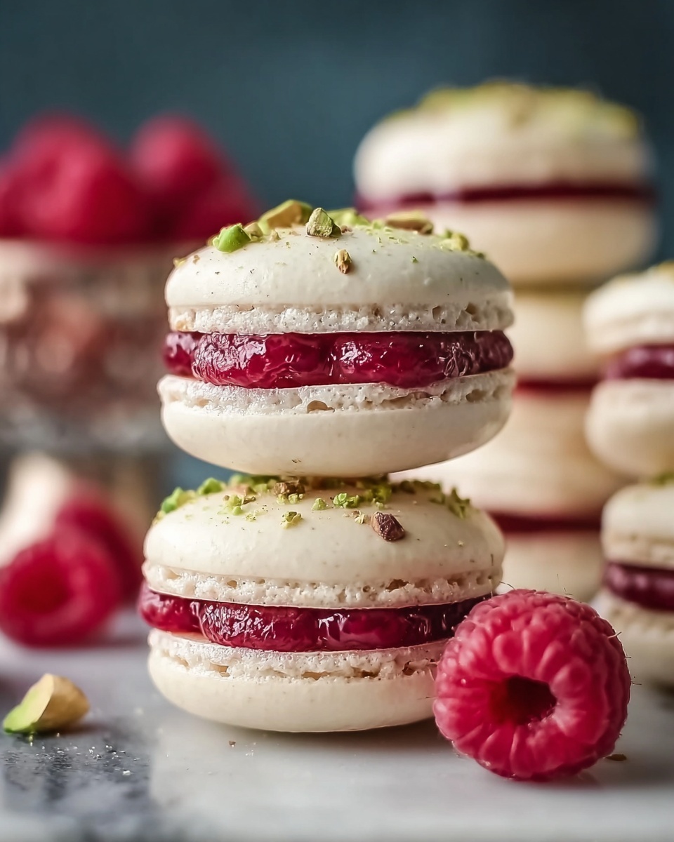 Luxurious Raspberry Pistachio Macarons Recipe - Recipe Image