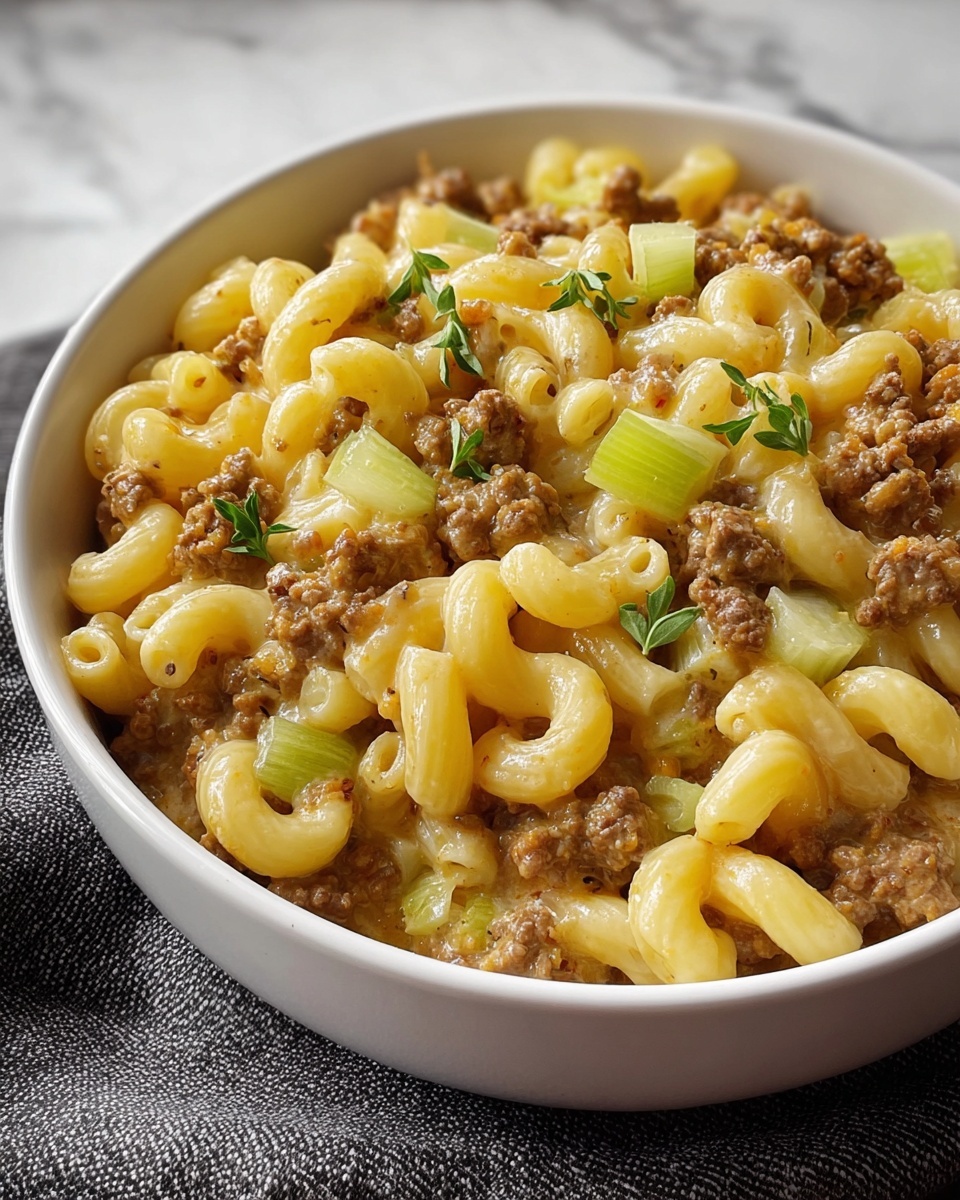 Leek Beef Macaroni in Creamy Nutmeg Sauce Recipe - Recipe Image
