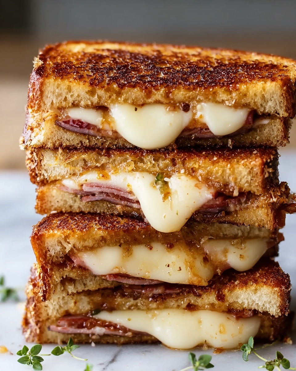 Gourmet Grilled Cheese with Ham, Brie, Apple & Dijon Recipe - Recipe Image