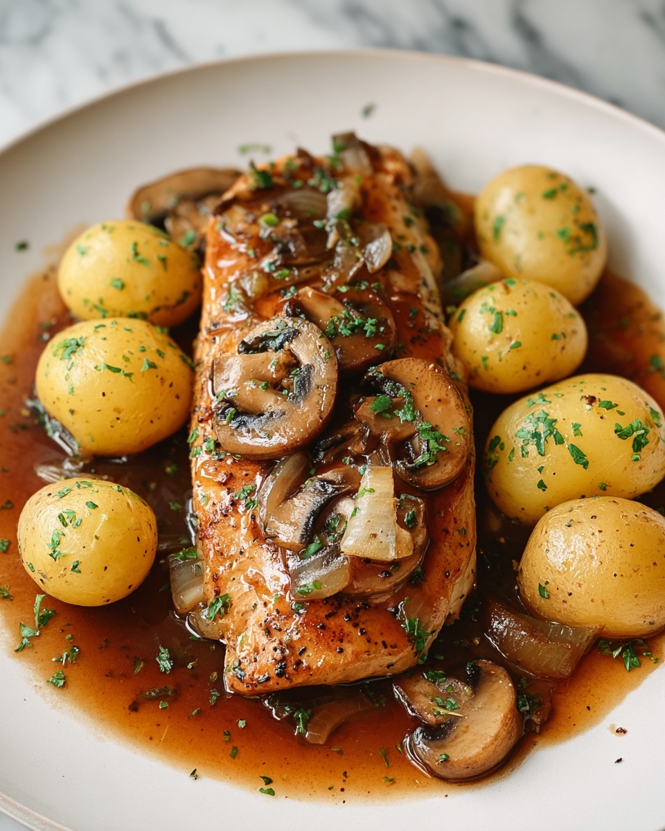 Savory Chicken with Mushrooms and Potatoes Recipe - Recipe Image
